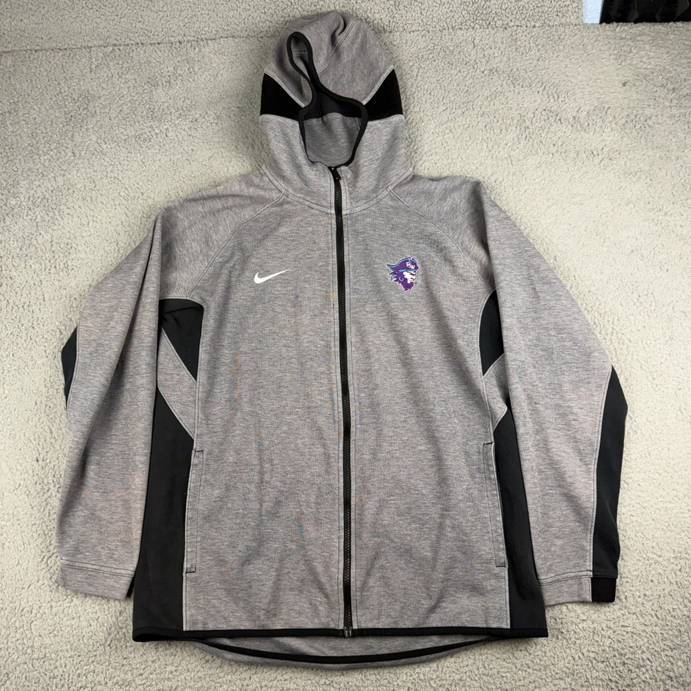 Nike Florida SouthWestern State FSW Bucs Hoodie Jacket Mens Large Gray Dri-Fit